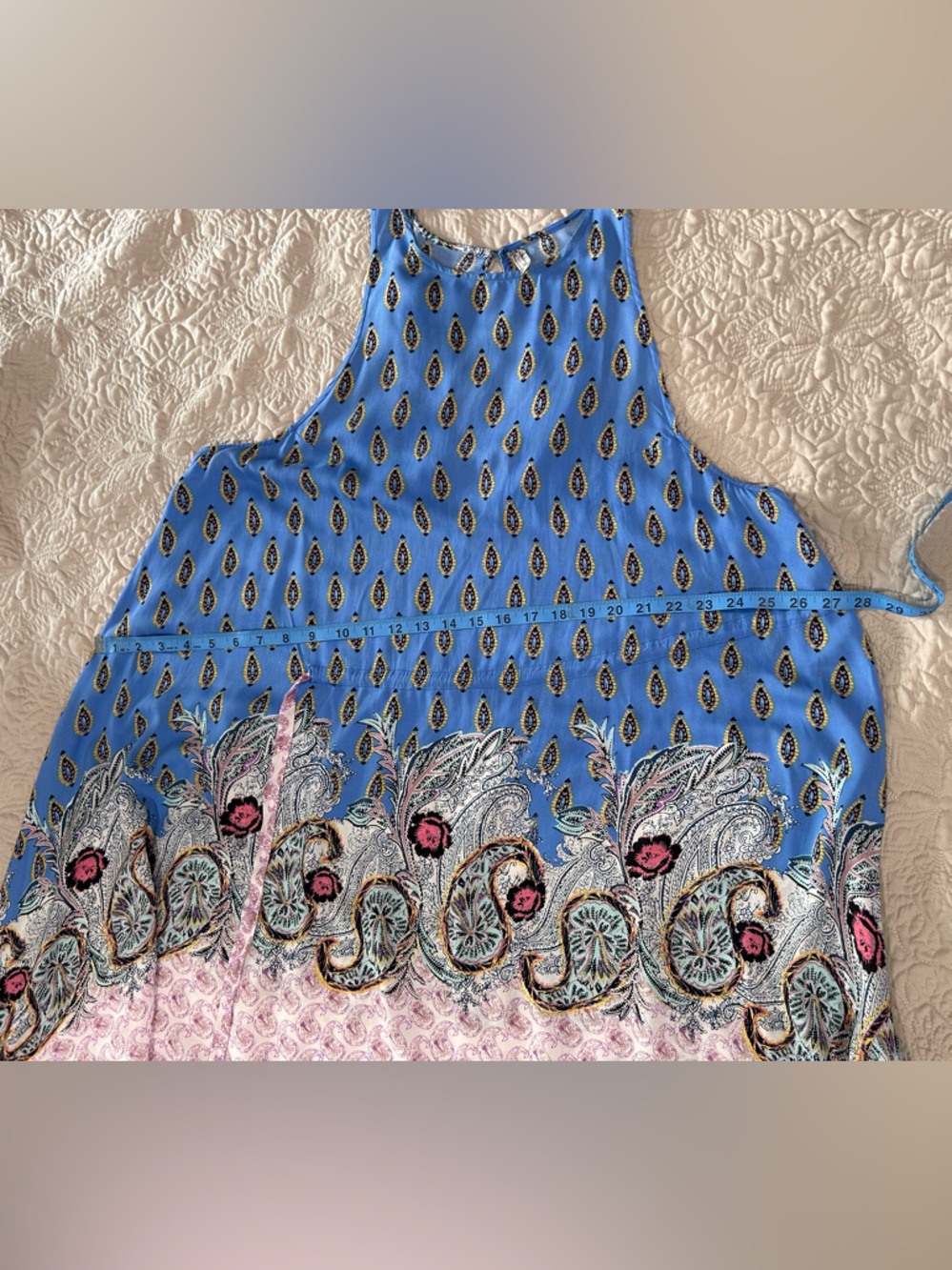 Free People Blue and Pink Paisley Halter Mini Dress - Picture 11 of 12
